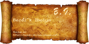 Bezák Ibolya névjegykártya